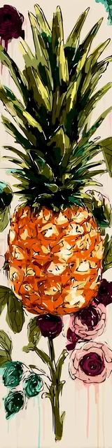 Free pineapple bookmark featuring one pineapple near a stem